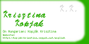 krisztina kopjak business card